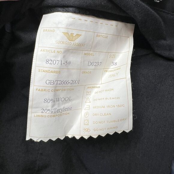 Giorgio Armani Black Label Grey Pinstripe Dress Pants Mens Size 38 Wool - Picture 6 of 12